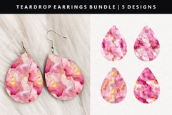 Alcohol Ink Teardrop Earring Sublimation PNG Design Product Image 1