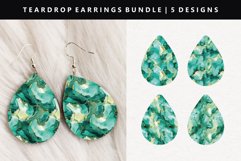 Alcohol Ink Teardrop Earring Sublimation PNG Design Product Image 1