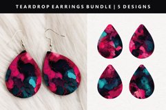 Alcohol Ink Teardrop Earring Sublimation PNG Design Product Image 1