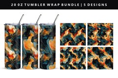 Alcohol Ink 20oz Tumbler Wrap | Sublimation PNG Design Product Image 1