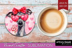 Italian Greyhound Valentine Round Coaster Valentines Day PNG Product Image 1