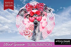 Italian Greyhound Valentine Wind Spinner Sublimation PNG Day Product Image 1