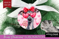 Italian Greyhound Valentine Ornament PNG Valentines Day PNG Product Image 1