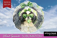 Japanese Chin St. Patricks Day Dog Wind Spinner Sublimation Product Image 1