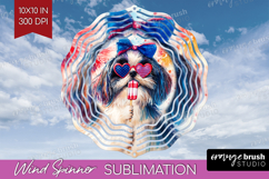 Japanese Chin Dog Wind Spinner Sublimation PNG 4th Of July Product Image 1