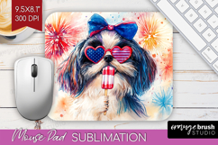 Japanese Chin Dog Mouse Pad Sublimation 4th Of July Mousepad Product Image 1