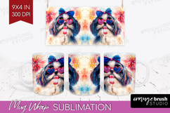 Japanese Chin Dog Mug Wrap 4th Of July Mug PNG Sublimation Product Image 1