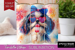 Japanese Chin Dog Tumbler Wrap 4th Of July Tumbler PNG Product Image 1