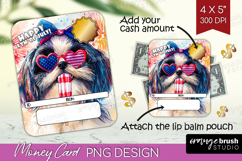 Japanese Chin Dog Money Card PNG 4th of July Money Card Product Image 1