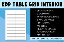 KDP Grid Table 6x9 Inch 120 Pages PDF Interior, 2pt Lines Product Image 1