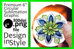 Embroidered Flower Round Keychain Design Product Image 1