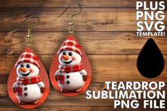 3D Snowman Teardrop Earrings - Clay Effect Design Product Image 1