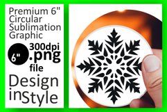 Festive Folk Starry Delights: Round Ornament Sublimation Product Image 1