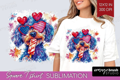 Labradoodle Dog Square Tshirt Background 4th Of July PNG Product Image 1