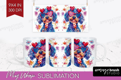 Labradoodle Dog Mug Wrap 4th Of July Mug PNG Sublimation Product Image 1