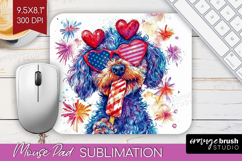 Labradoodle Dog Mouse Pad Sublimation 4th Of July Mousepad Product Image 1
