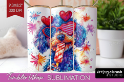 Labradoodle Dog Tumbler Wrap 4th Of July Tumbler PNG Product Image 1