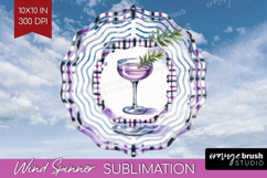 Lavender Fizz Cocktail Wind Spinner Sublimation PNG Summer Product Image 1