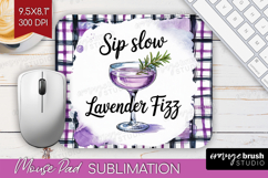 Lavender Fizz Cocktail Mouse Pad Sublimation Summer Drink Product Image 1