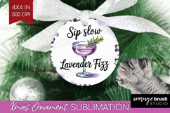 Lavender Fizz Cocktail Ornament PNG Summer Drink PNG Product Image 1