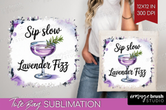 Lavender Fizz Cocktail Tote Bag Summer Drink Tote Bag PNG Product Image 1