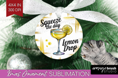 Lemon Drop Cocktail Ornament PNG Summer Drink PNG Product Image 1