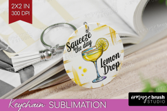 Lemon Drop Cocktail Keychain PNG Summer Drink Keychain Product Image 1