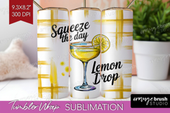 Lemon Drop Cocktail Tumbler Wrap Summer Drink Tumbler PNG Product Image 1