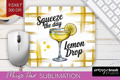 Lemon Drop Cocktail Mouse Pad Sublimation Summer Drink PNG Product Image 1