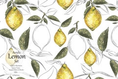 Acrylic Lemon Pattern, Frames, Elements Product Image 1