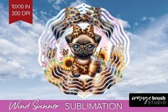 Cute Dog Wind Spinner Sublimation PNG - Leopard Bow Round Product Image 1