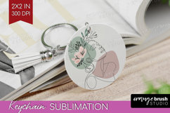 Line Art Woman Keychain PNG - Minimalist Keychain Product Image 1