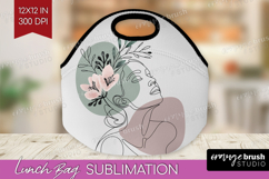 Line Art Woman Lunch Bag - Minimalist Lunch Bug PNG Product Image 1