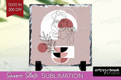 Line Art Woman Slate PNG - Minimalist Square Slate Product Image 1