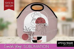 Line Art Woman Lunch Bag - Minimalist Lunch Bug PNG Product Image 1