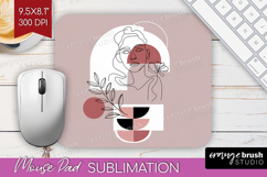 Line Art Woman Mouse Pad Sublimation - Minimalist Mousepad Product Image 1