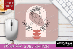 Line Art Woman Mouse Pad Sublimation - Minimalist Mousepad Product Image 1