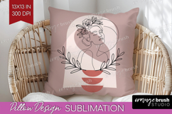Line Art Woman Pillow Sublimation - Minimalist Pillow Cover Product Image 1