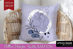 Line Art Woman Pillow Sublimation - Minimalist Pillow Cover Product Image 1