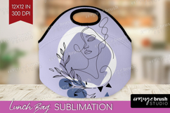 Line Art Woman Lunch Bag - Minimalist Lunch Bug PNG Product Image 1
