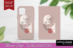 Line Art Woman Phone Case PNG - Minimalist Case PNG Product Image 1