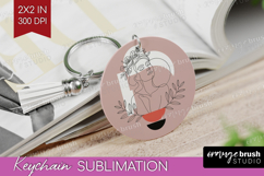 Line Art Woman Keychain PNG - Minimalist Keychain Product Image 1