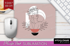 Line Art Woman Mouse Pad Sublimation - Minimalist Mousepad Product Image 1