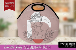Line Art Woman Lunch Bag - Minimalist Lunch Bug PNG Product Image 1