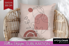 Line Art Woman Pillow Sublimation - Minimalist Pillow Cover Product Image 1