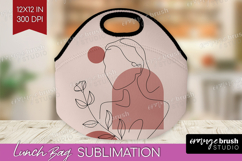 Line Art Woman Lunch Bag - Minimalist Lunch Bug PNG Product Image 1