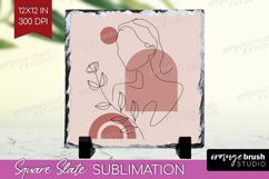 Line Art Woman Slate PNG - Minimalist Square Slate Product Image 1