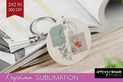 Line Art Woman Keychain PNG - Minimalist Keychain Product Image 1