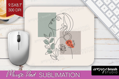 Line Art Woman Mouse Pad Sublimation - Minimalist Mousepad Product Image 1