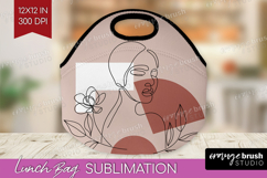 Line Art Woman Lunch Bag - Minimalist Lunch Bug PNG Product Image 1